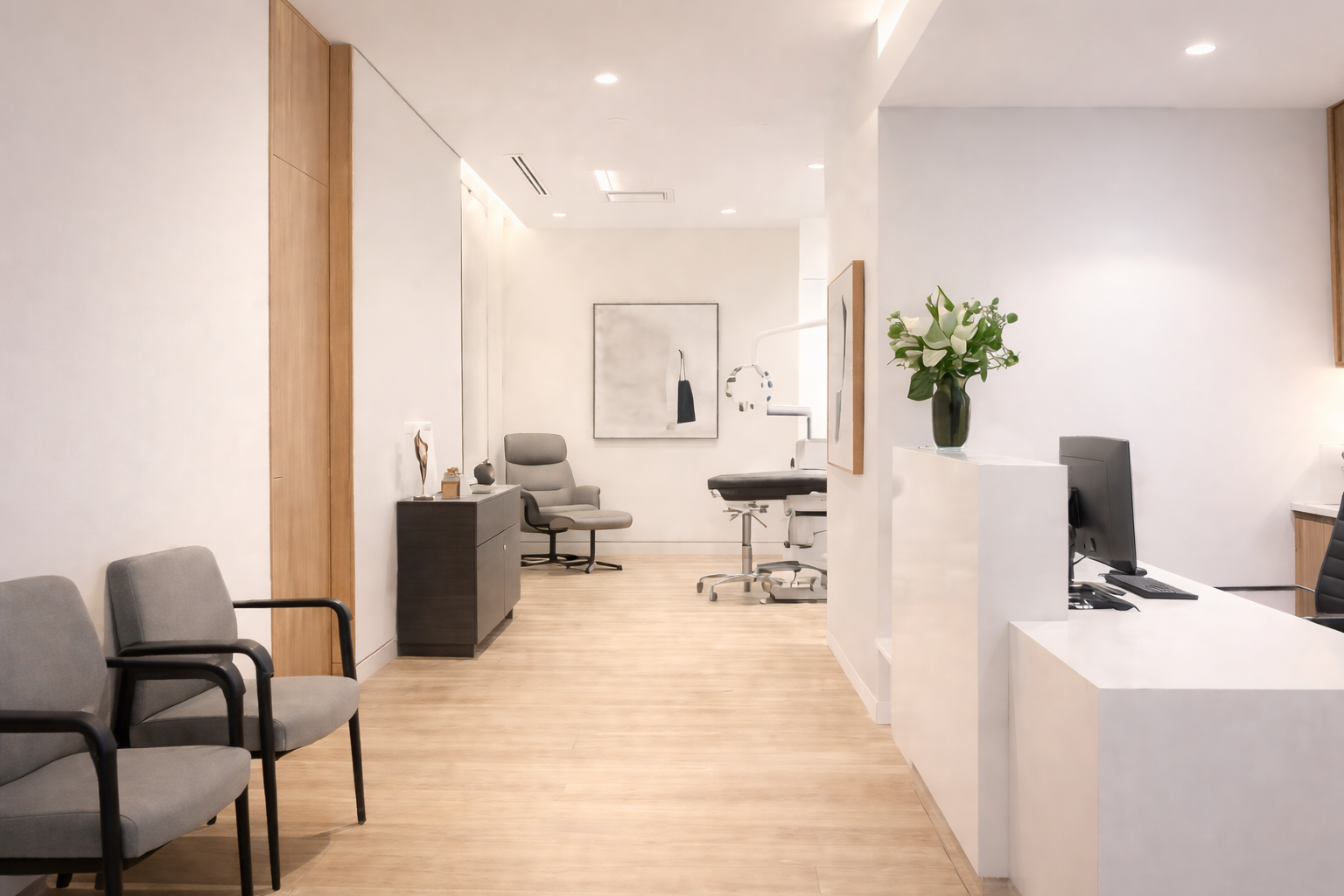 Recepción de clientes en el negocio